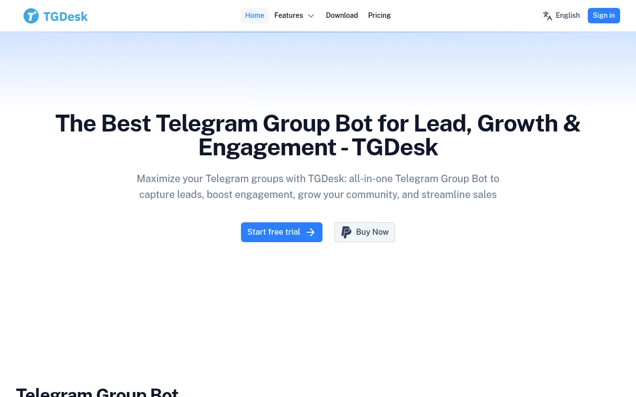 Telegram Group Bot - TGDesk